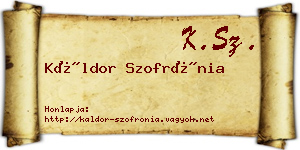 Káldor Szofrónia névjegykártya